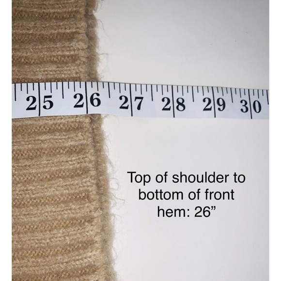 Topshop Sweater Womens Small Beige Chunky Knit Turtleneck Pullover Relaxed - Picture 10 of 10